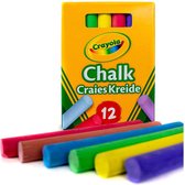 Crayola - Krijt- 12 Stuks Bordkrijt - 6 Primaire Kleuren - Anti-Stof Formule