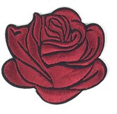 Gekleurde Roos Strijk Embleem Patches 6,5 x 6 cm / Roos Bordeaux