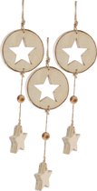Kerstboomhanger Ster Naturel (23 cm) 3 Stuks