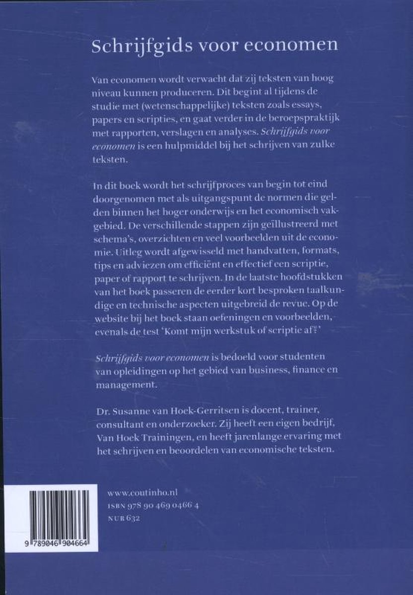 Schrijfgids voor economen - back cover