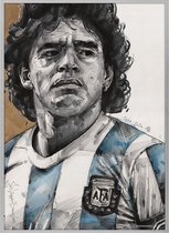 Poster - Diego Maradona Painting - 71 X 51 Cm - Multicolor