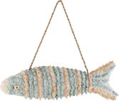 J-Line Vis Schelpen/Polyfoam Beige/Blauw Set van 2 stuks