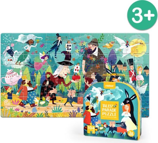 MiDeer - Sprookjesparade - 100 grote puzzelstukjes in een mooie  geschenkdoos -... | bol.com