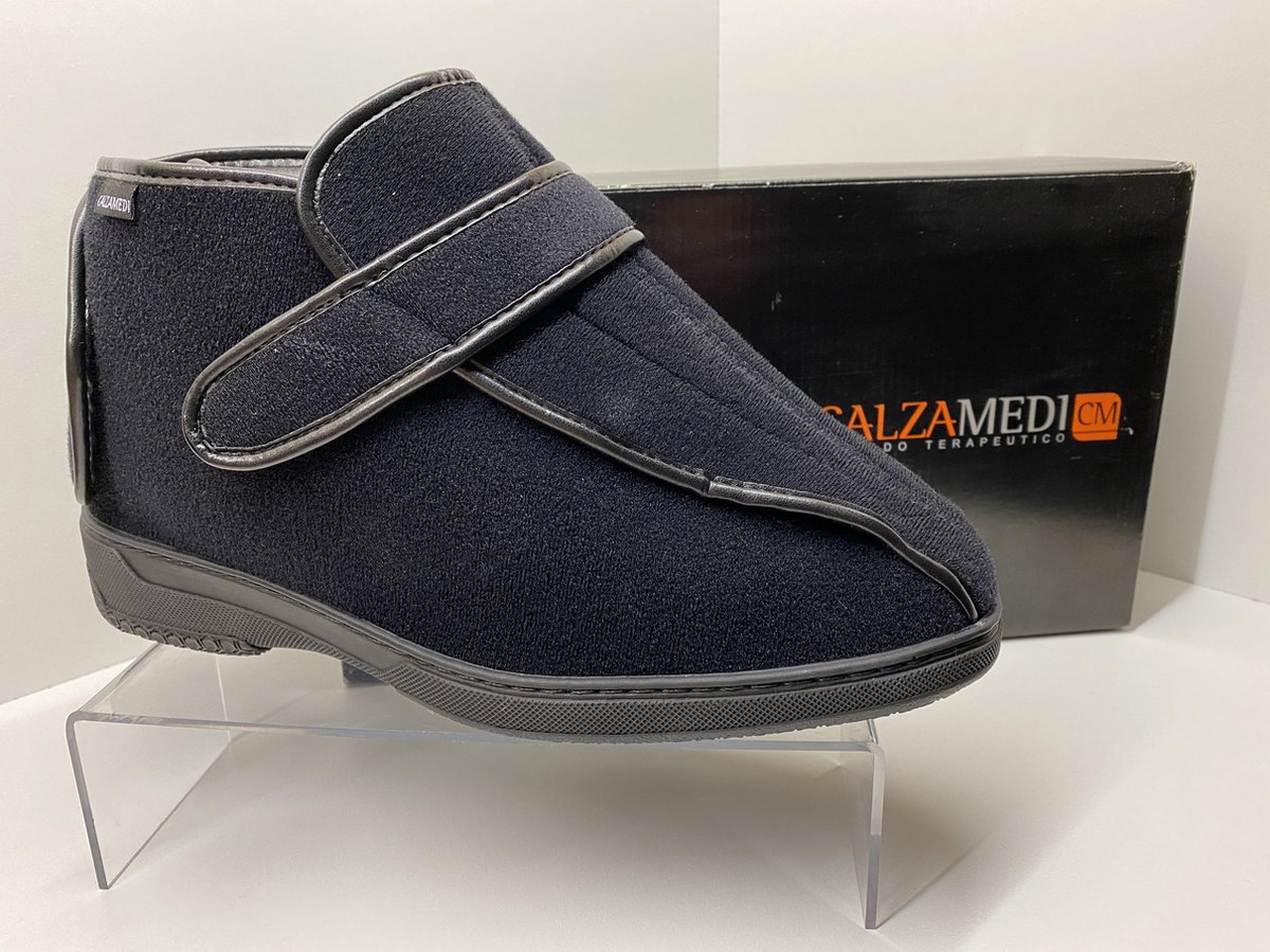 CALZAMEDI Pantoffel Comfortschoen- Hoog - Unsix - model DeLuxe SP - 3051 - zwart - maat 41