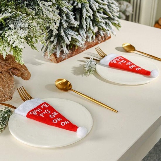 Voorzitter Begraafplaats bezorgdheid Kerstmuts Bestekhouders | 5 stuks | Kerst decoratie | Diner | Kerst hulst |  Kerstdiner... | bol.com