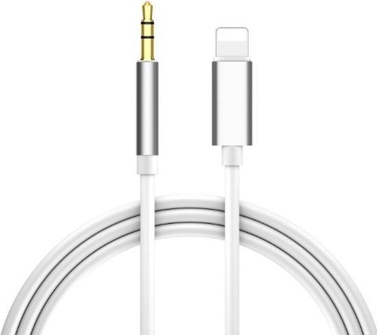 Foto: Apple lightning naar aux jack 3 5 mm voor iphone lightning naar 3 5 mm hoofdtelefoonaansluiting adapter lightning en aux kabel lightning apparaten muziek luisteren wit