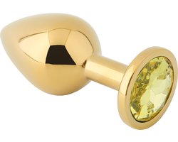 Banoch - Buttplug Aurora yellow gold Large - gouden Metalen buttplug - Diamant geel