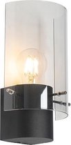 QAZQA vidra - Moderne Wandlamp voor binnen - 1 lichts - D 130 mm - Zwart -  Woonkamer | Slaapkamer | Keuken