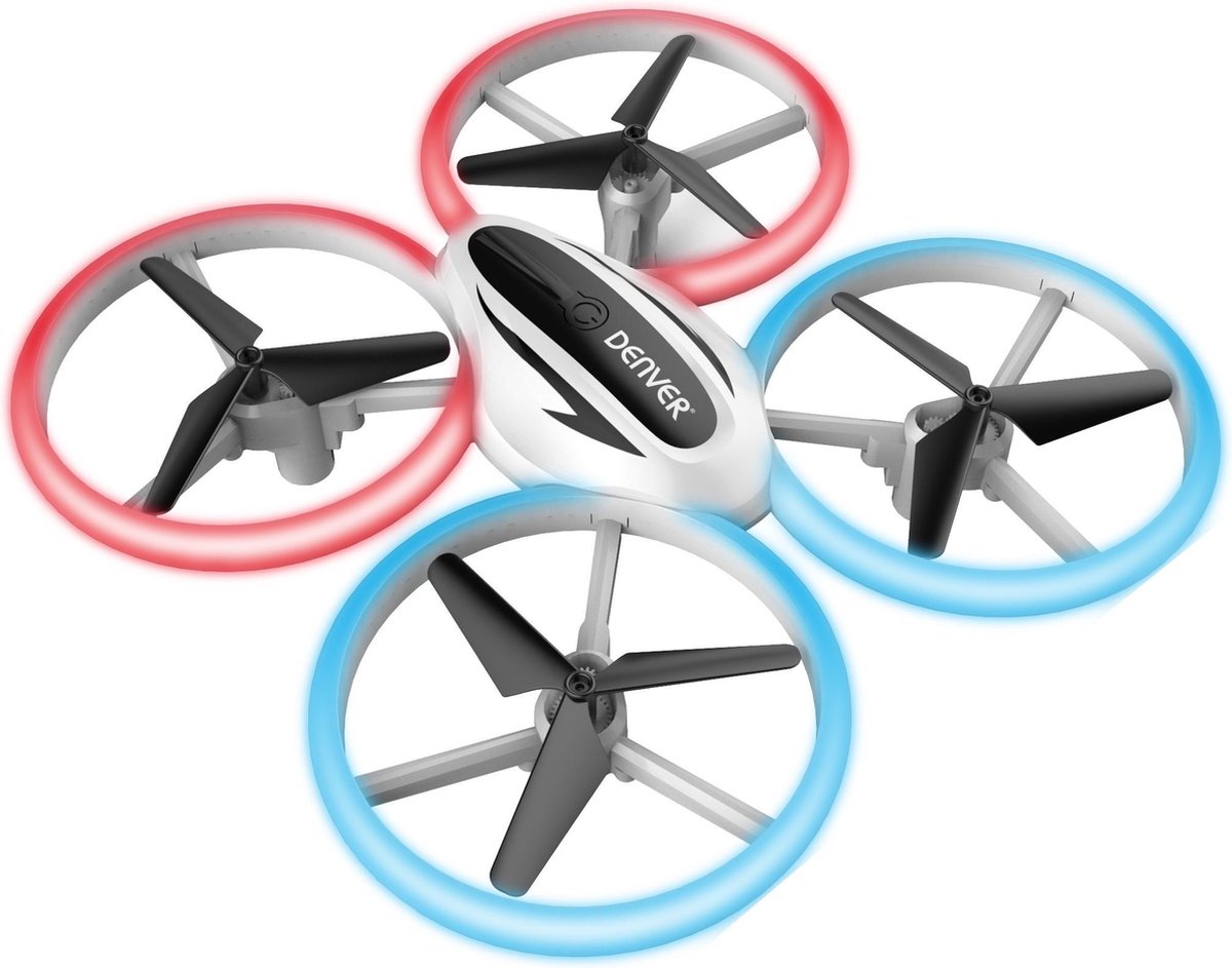 Denver Mini Drone voor Kinderen en Volwassenen - 30m Bereik - Gyro Functie - 360° Flip Functie - LED Licht - Zwart/Wit - DRO200