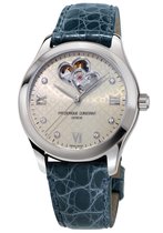 Frédérique Constant Double Heartbeat FC-310LGDHB3B6 Horloge - Leer - Blauw - Ø 35 mm