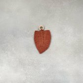 Macramé veer - Terracotta - Small (13x10cm) - Muurdecoratie - wandhanger