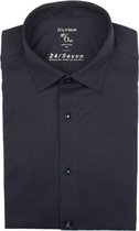 OLYMP No. Six 24/Seven super slim fit overhemd - tricot - marine blauw - Strijkvriendelijk - Boordmaat: 37
