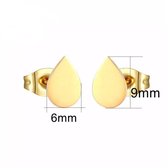 Aramat jewels ® - Oorbellen druppel zweerknopjes goudkleurig chirurgisch staal 9x6mm
