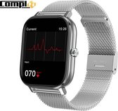 Compl8® Luxury watch - stappenteller - stappenteller horloge dames - heren - Calorieënverbruik - Hartslagmeter - online handleiding NL - Zilver