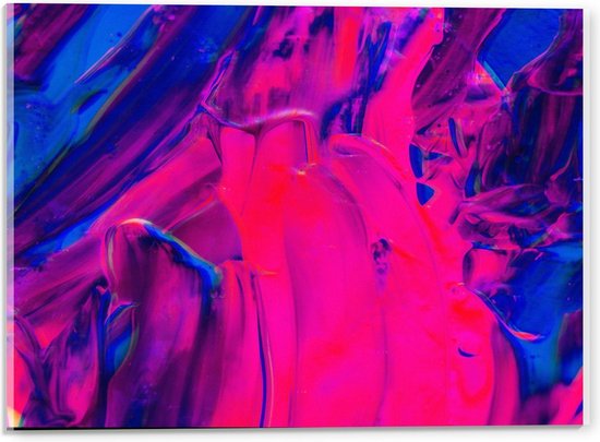 Acrylglas - Rood/Blauw Schilderij - 40x30cm Foto op Acrylglas (Wanddecoratie op Acrylglas)
