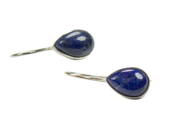 Zilveren oorbellen met sluiting Lapis Lazuli 925 zilver
