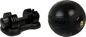 Tunturi - Fitness Set - Verstelbare Dumbbellset 12,5 kg  - Slam Ball 5 kg