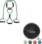 Tunturi - Fitness Set - Tubing Set Groen - Gymball Zwart 65 cm