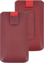 iPhone 12 Mini Hoesje - Insteek Cover Echt Leer Bordeaux rood