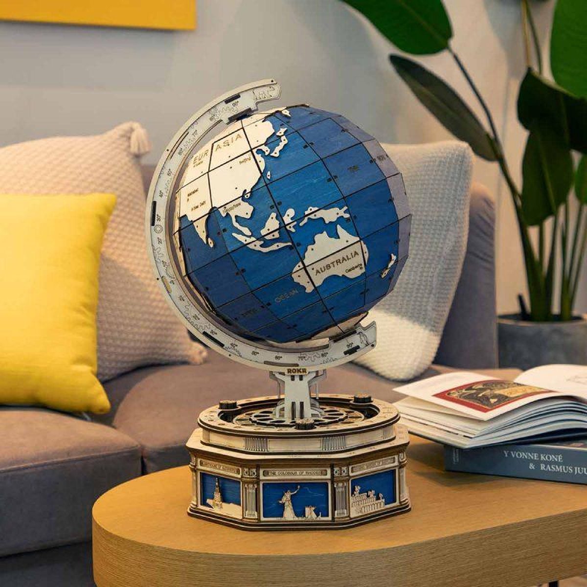 Robotime - The Globe houten modelbouw wereldbol