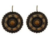 Behave® Oorbellen oorhangers rond vintage bruin 2 cm