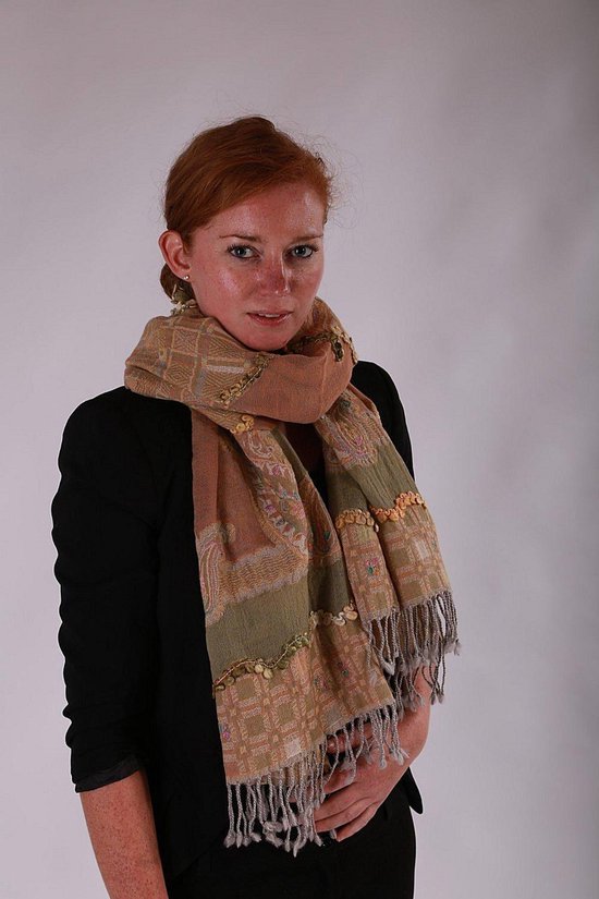 Bezwaar Sada lont 1001musthaves.com Wollen dames sjaal in zacht geel en groen 70 x 180 cm |  bol.com