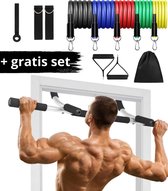 Luxergoods 15 in 1 pull up bar - Inclusief Weerstandsbandenset - Optrekstang - Pull up bar - Fitness - 60 t/m 80 cm breedte