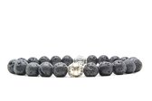 Beaddhism - Armband - Lava - Zilver - Eva - 8 mm - 22 cm