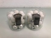 Mini kerstballen - Wit/beige - 2x18 stuks