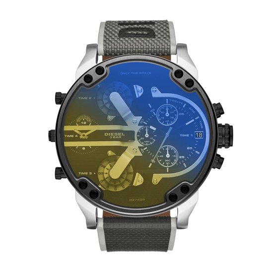 Diesel Mr. Daddy 2.0 DZ7429 Horloge - Leer - Multi - Ø 57 mm