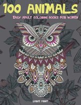 Easy Adult Coloring Books for Women Large Print - 100 Animals