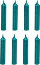 Branded By Dinerkaarsen 12 cm | Turquoise | 8 stuks | 5 branduren