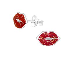 Amanto Kids Oorbellen Ciar - 925 Zilver E-Coating - Lips - 10x7mm