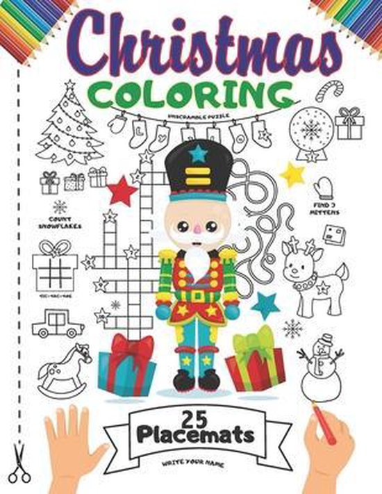 Christmas Coloring Placemats 25 Coloring Book Placemats for Kids