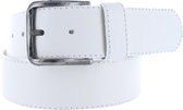 JOB86 - Brede lederen herenriem - Wit - 115 cm