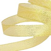 Metallic Glitter Goud Lint 25mm (2,5m) | Goud Organza | Kerst Lint | Cadeau Lint | Rol 22,85 Meter