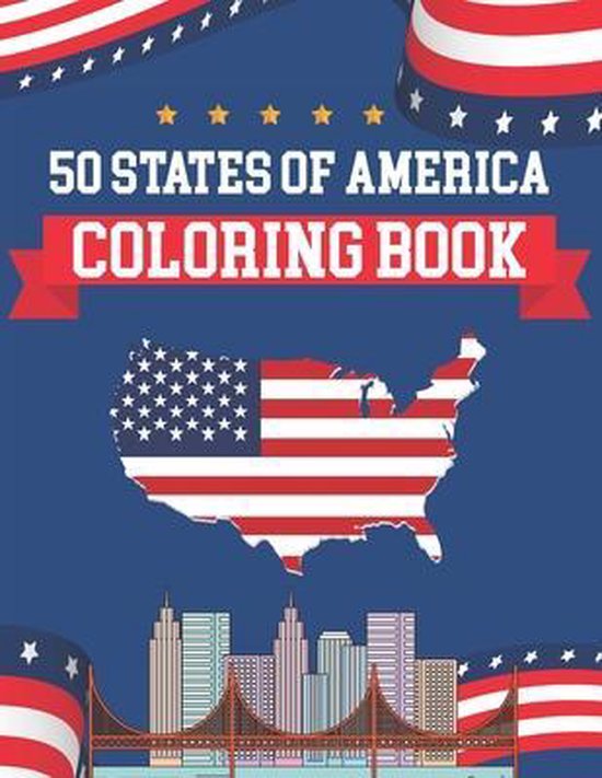 50 States Of America Coloring Book - cover