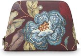 Pip Studio make-up tas large poppy stich bordeau 29 x 20,5 x 10cm