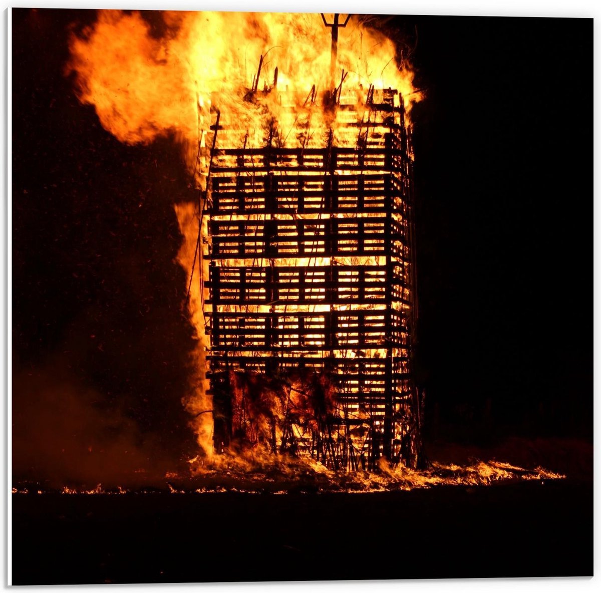 Forex - Brandende Vuurkorf - 50x50cm Foto op Forex