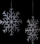 Kerstkaarten houder - Set van 2 - Sneeuwvlok - Grijs - Metaal - Kerstversiering - Kaartenhouder