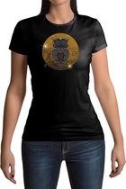 Uilen T-shirt - Dames - Maat M - Zwart