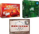 Spellenset - 3 stuks - Wie is de Mol De Code opdracht & De slimste Mens Ter Wereld & Expeditie Robinson De Eilandraad