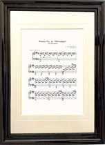 Beethoven "Moonlight" Sonata No.14 Bladmuziek in Lijst Wanddecoratie