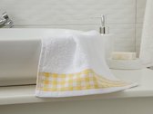 English Home Handdoek Set van 2 - Cotton 30x45 Cm, Wit + Geel Borders