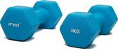 Inq Dumbell Set / Gewichten Neopreen Blauw - Gym/Fitness - 2X3kg - Maat ONESIZE
