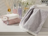 English Home - Soul 2 Pack Towel Set 50x80cm & 30x45cm - Set Van 2 Handdoeken 50x80cm & 30x45cm - Grijs