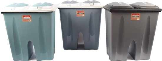 Spotlijster Knipperen Reis Goedkope dubbele vuilnisbak 2 x 25L recycling - afvalbak met 2 deksel -  Maat XL-... | bol.com