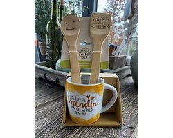 Cadeaupakket; mok vriendin - Bamboeset Met een lieve vriendin als jij...- liefde - Valentijnsdag - vriendschap - vaderdag - moederdag - verjaardag - cadeau