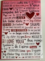 Valentijnskaart / wenskaart / liefdeskaart XXL  ; I love you