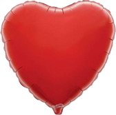 Metallic rood folie hart ballon - 18 inch